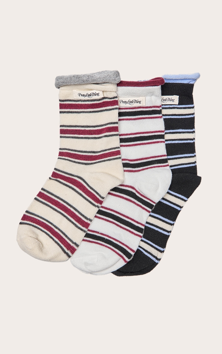 PrettyLittleThing Striped Socks Multi-Pack image 2