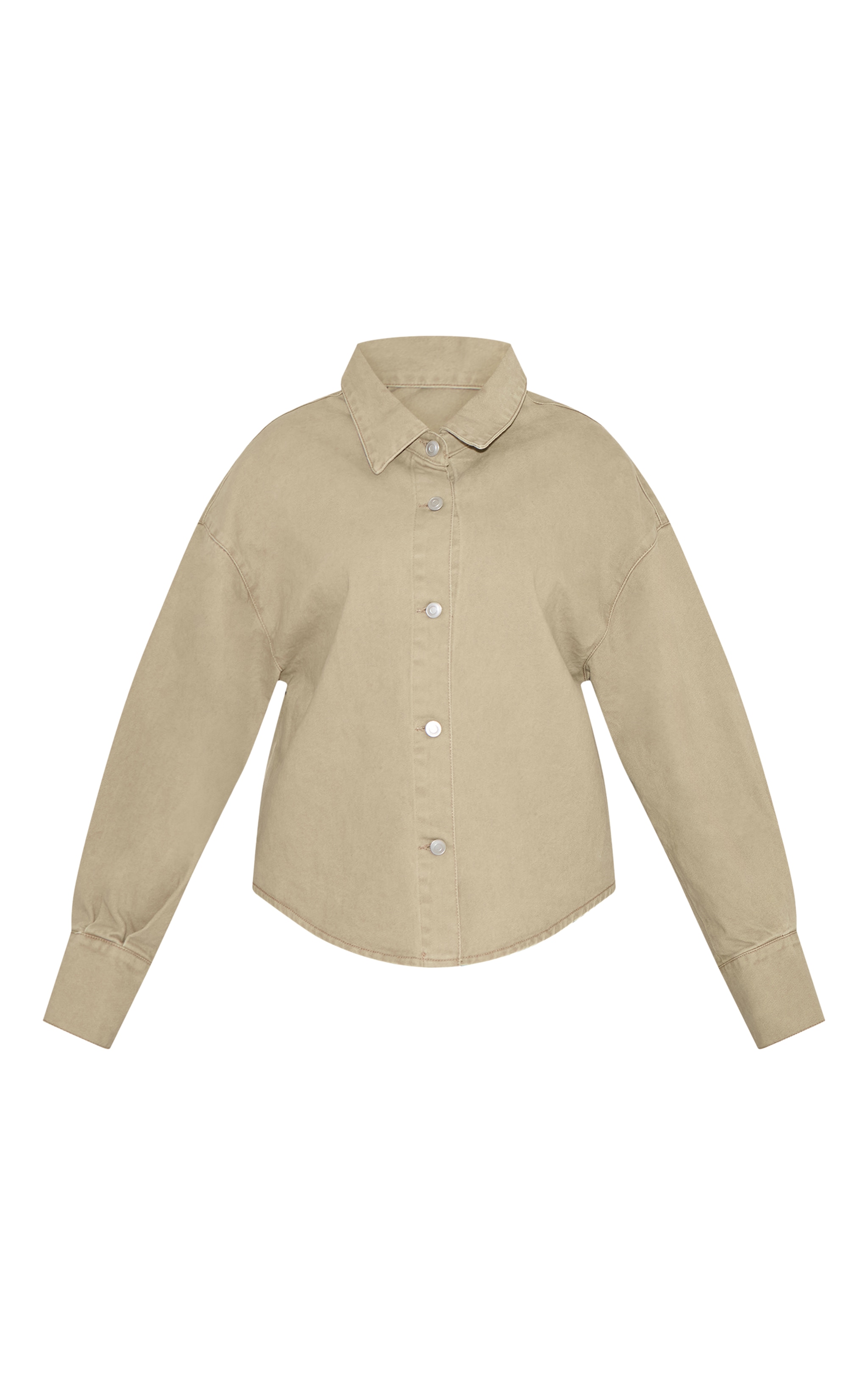 Plus Sand Balloon Sleeve Denim Shirt image 5