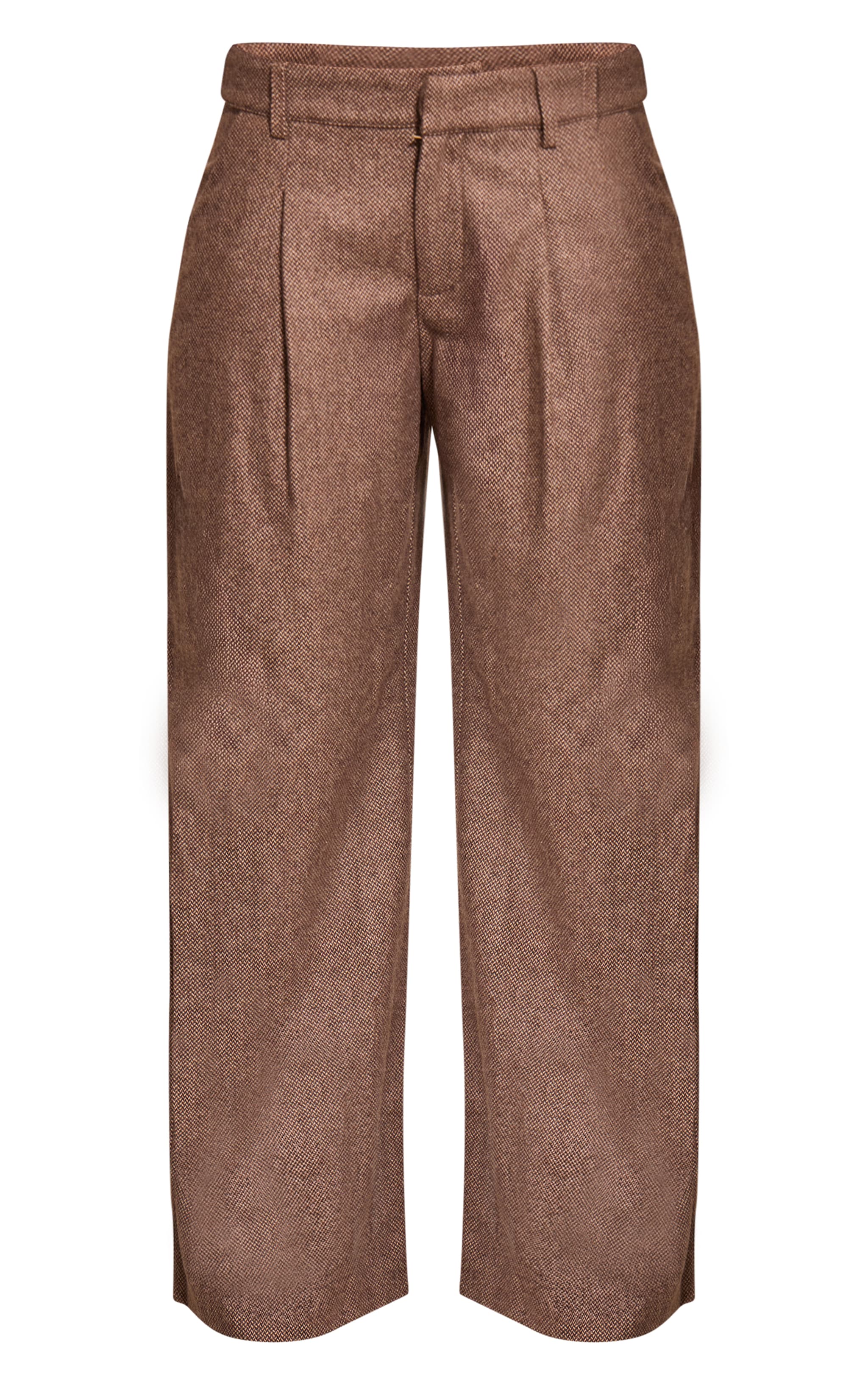 Pantalon de tailleur brossé marron à pieds de poule image 5
