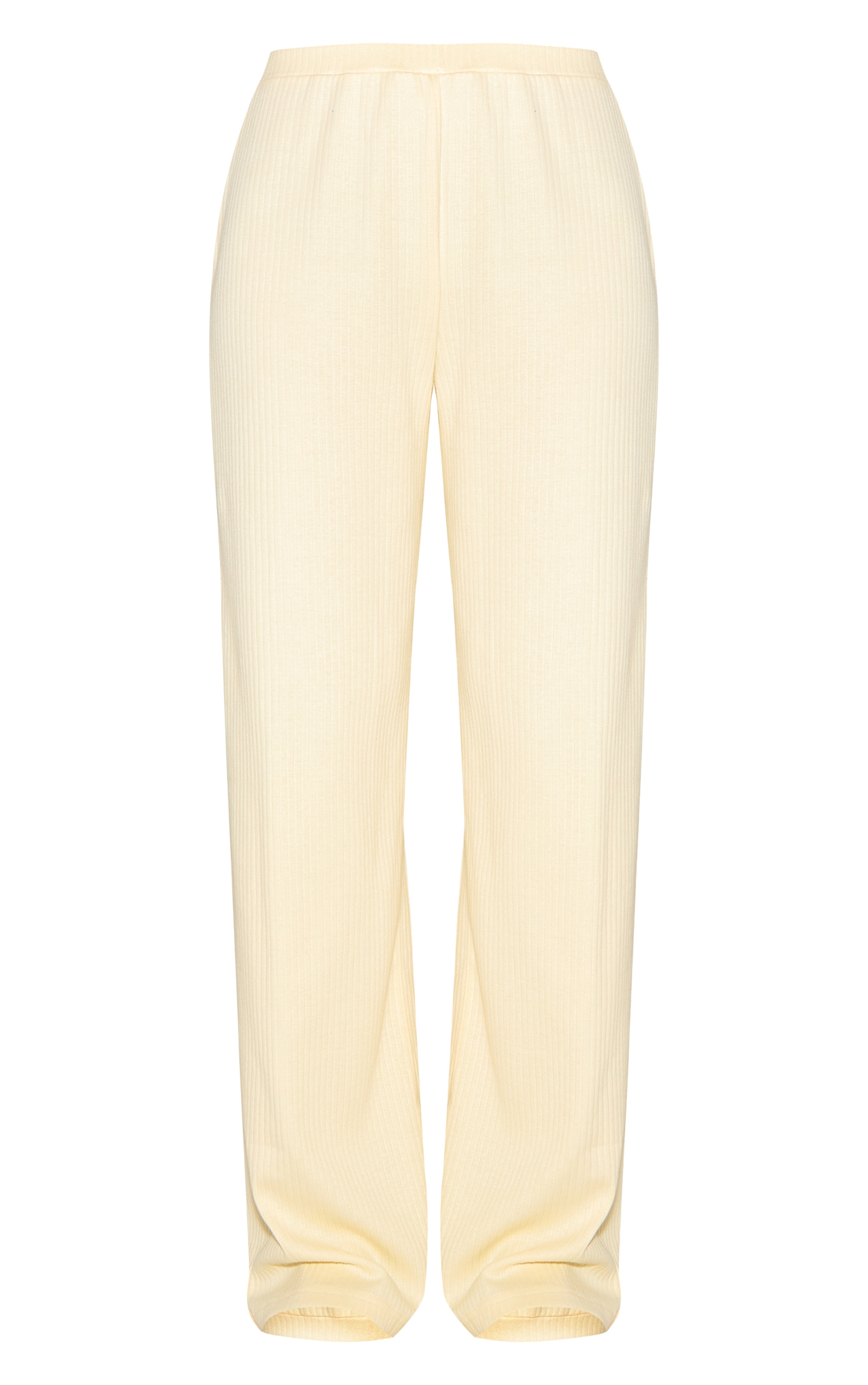 Almond Mid Rise Ribbed Wide Leg Pant image 5