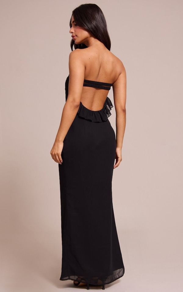 Petite Black Bandeau Maxi Dress