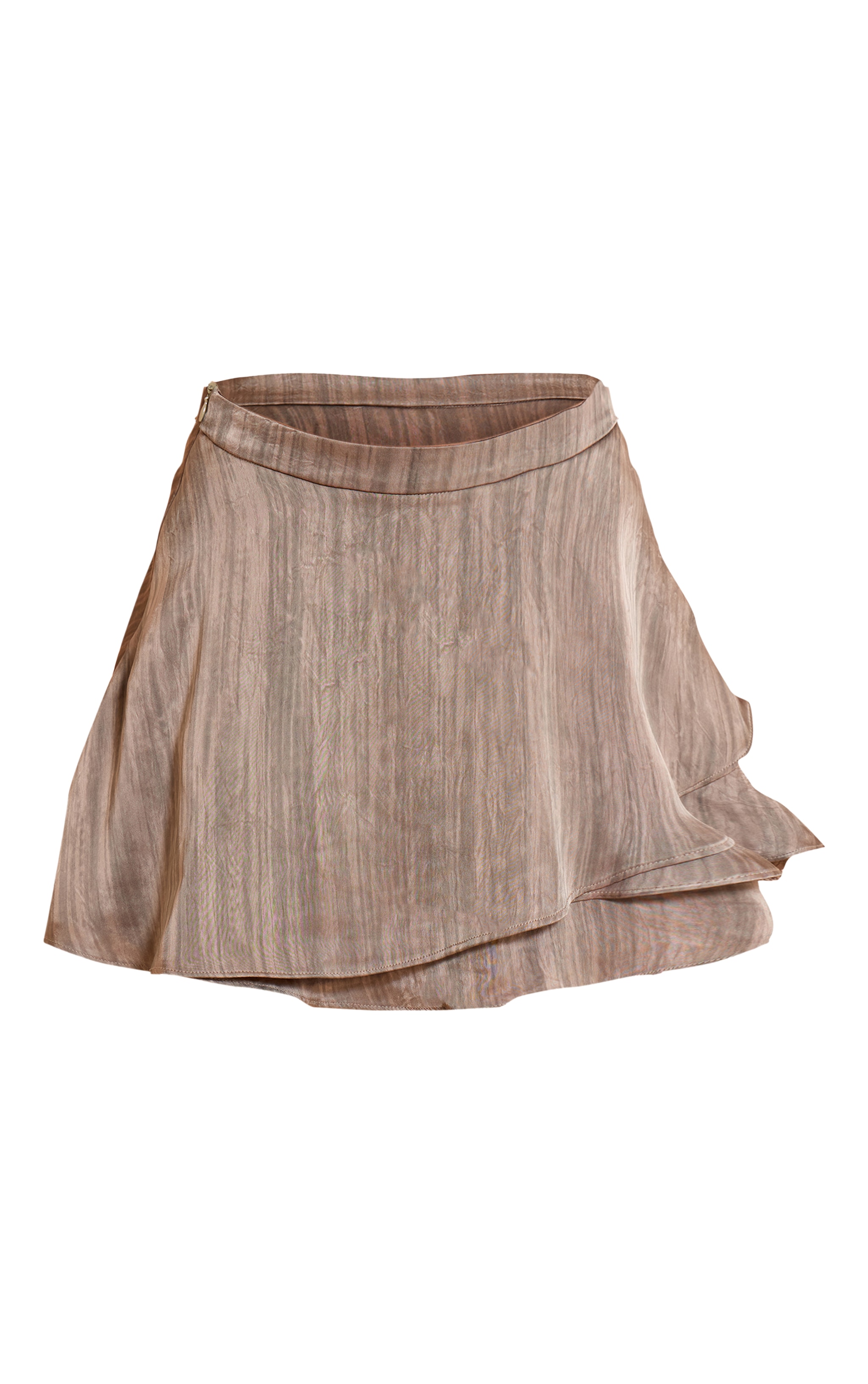 Grey Printed Satin Floaty Mini Skirt image 6