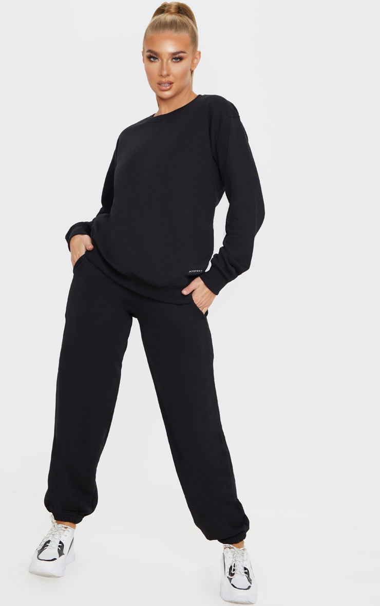 PRETTYLITTLETHING Black Badge Detail Sport Jogger