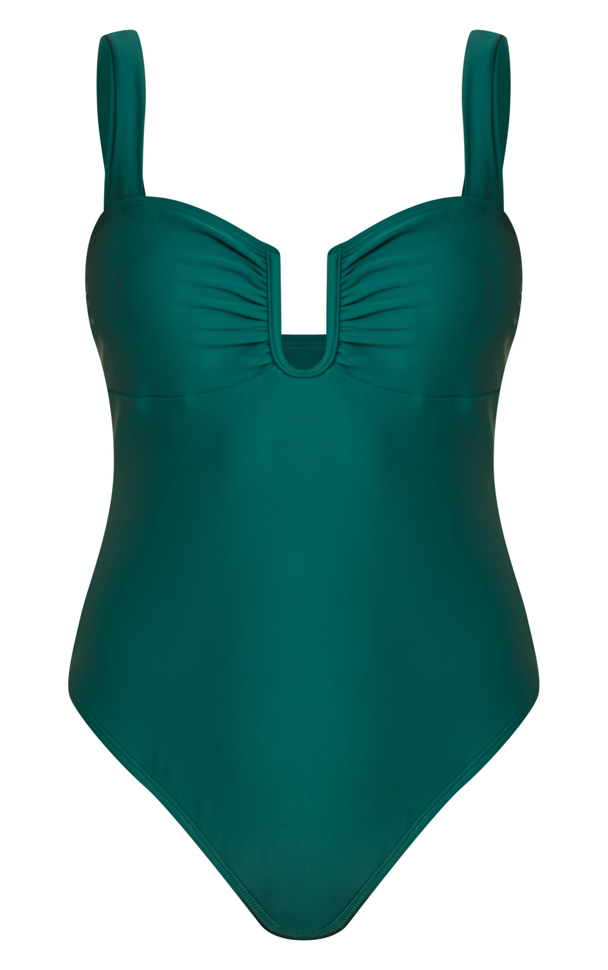 Maillot de bain bleu sarcelle froncé sur les bonnets à armatures et barre en U image 5