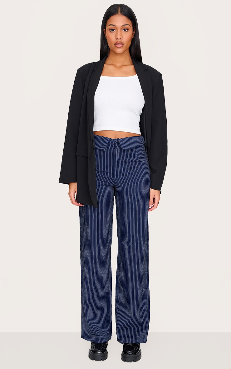 Tagliatore Women Pinstripe Trousers In Linen And Stretch Cotton