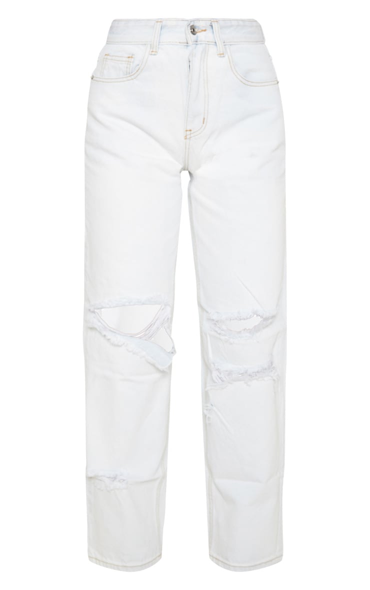Low Rise Bleach Wash Baggy Jeans Denim PrettyLittleThing