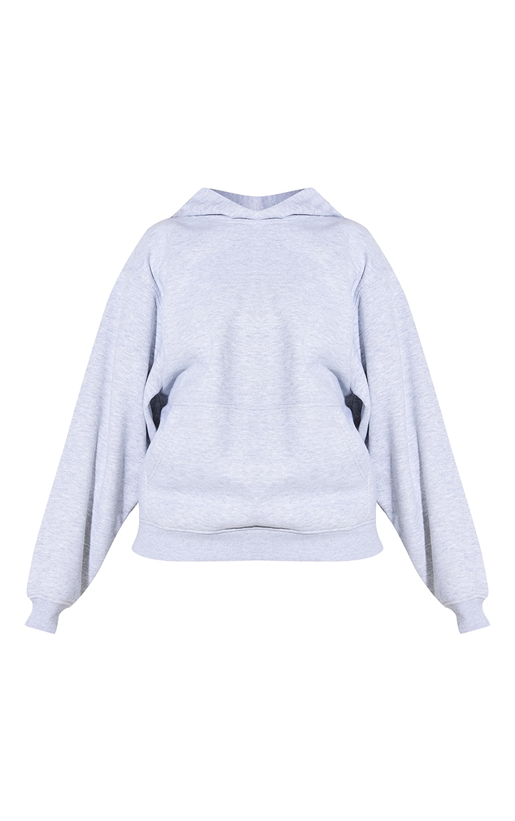 Petite Ash Grey Oversized Pull Over Hoodie image 5