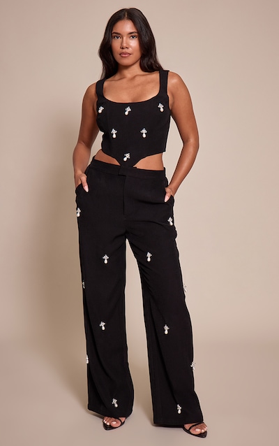 Shape Black Embellished Tailored Trousers