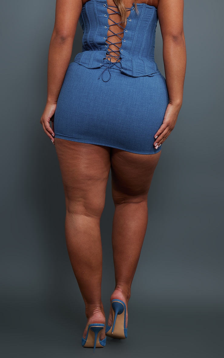 Shape Blue Woven Micro Mini Skirt image 3