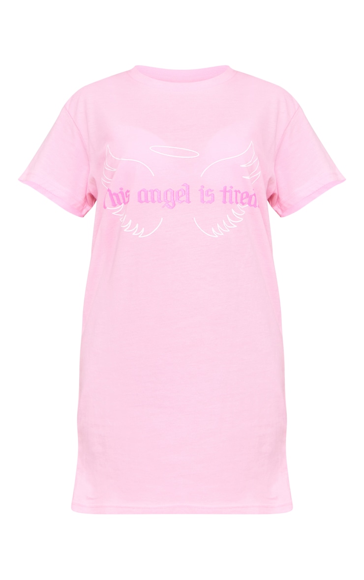 Chemise de nuit t-shirt rose imprimé This Angel image 5