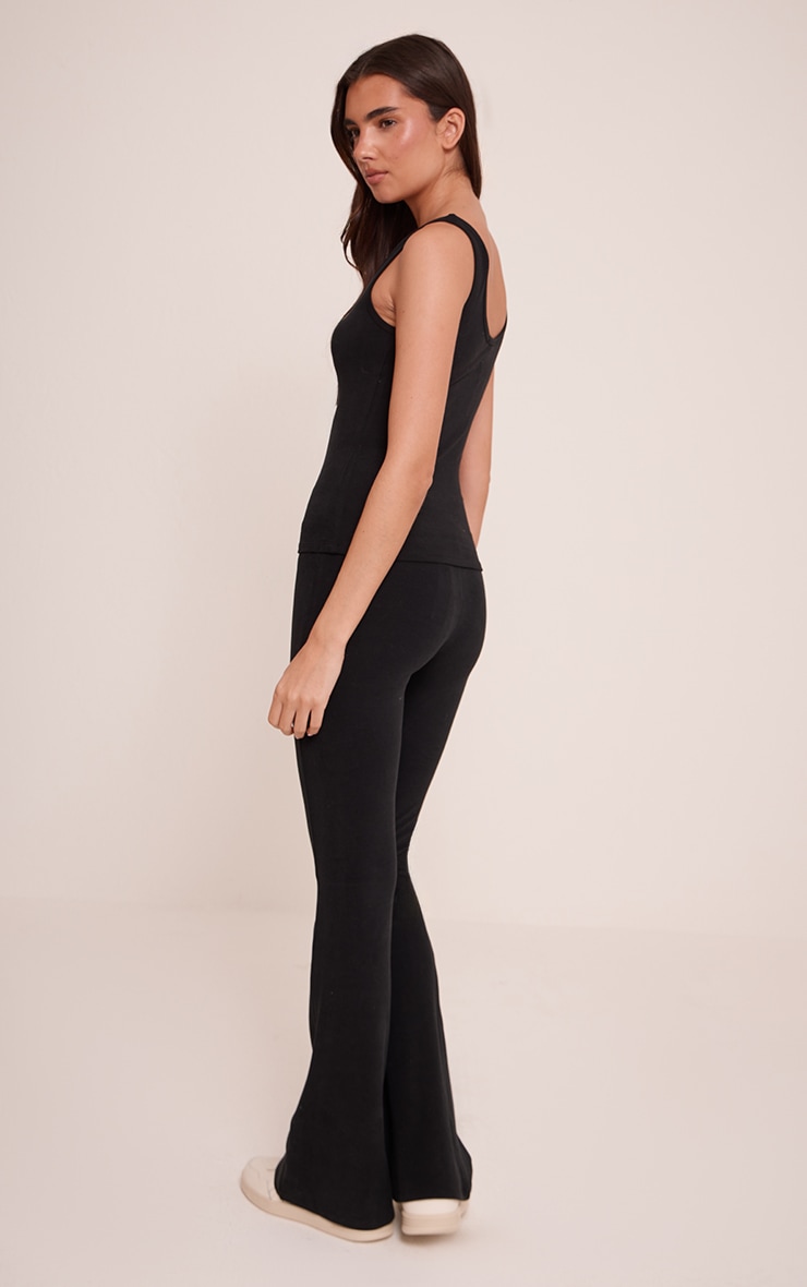 PLT Black Soft Cotton Yoga Flares image 3
