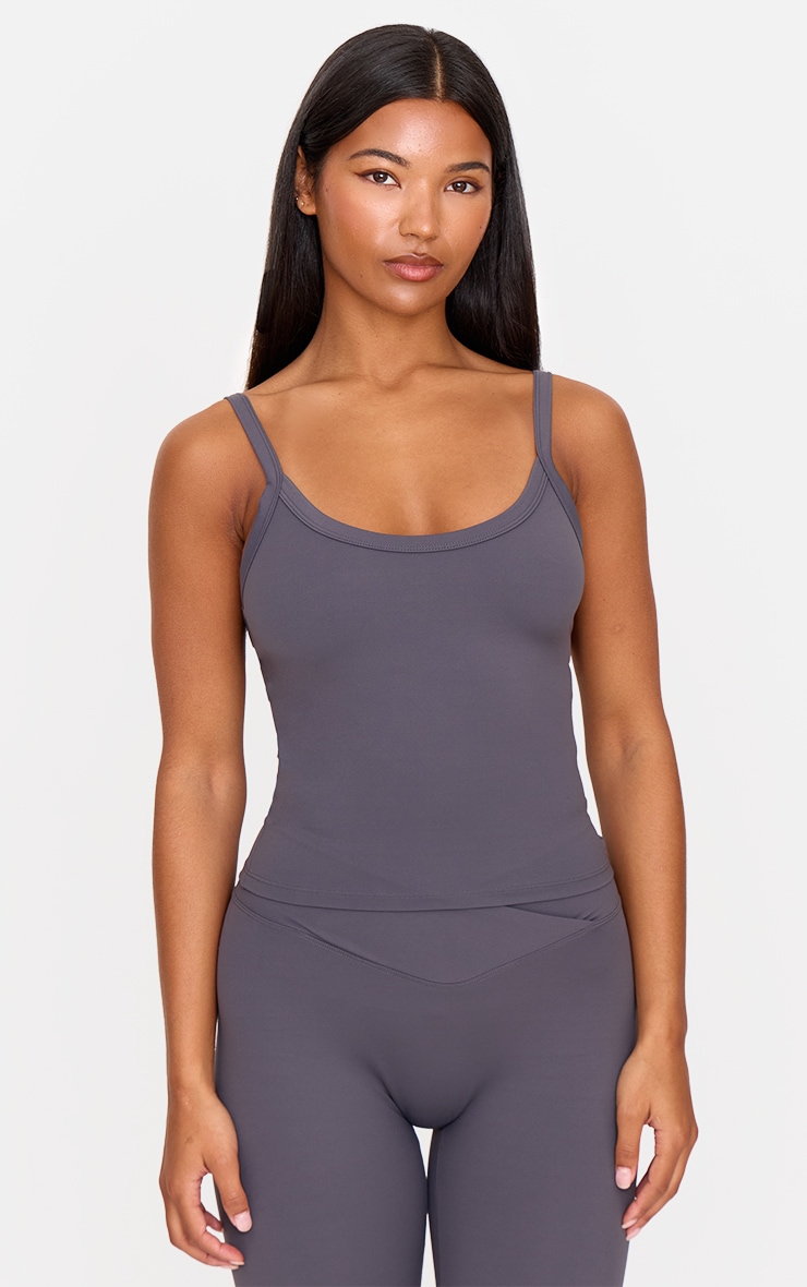 Charcoal Ultimate Sculpt Strappy Gym Vest image 1
