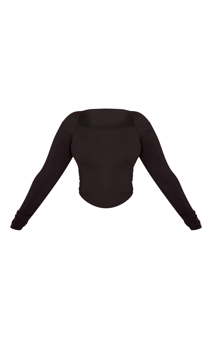 Plus Black Soft Touch Shrug Detail Long Top image 5