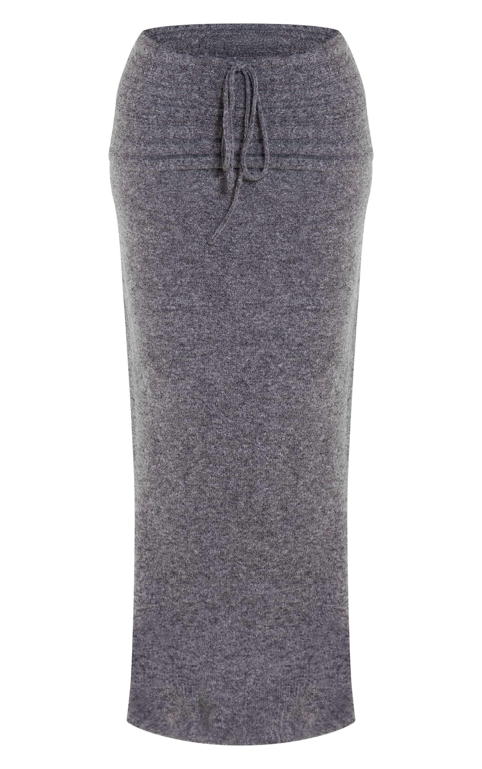 Petite Charcoal Rib Soft Knit Fold Over Maxi skirt image 5