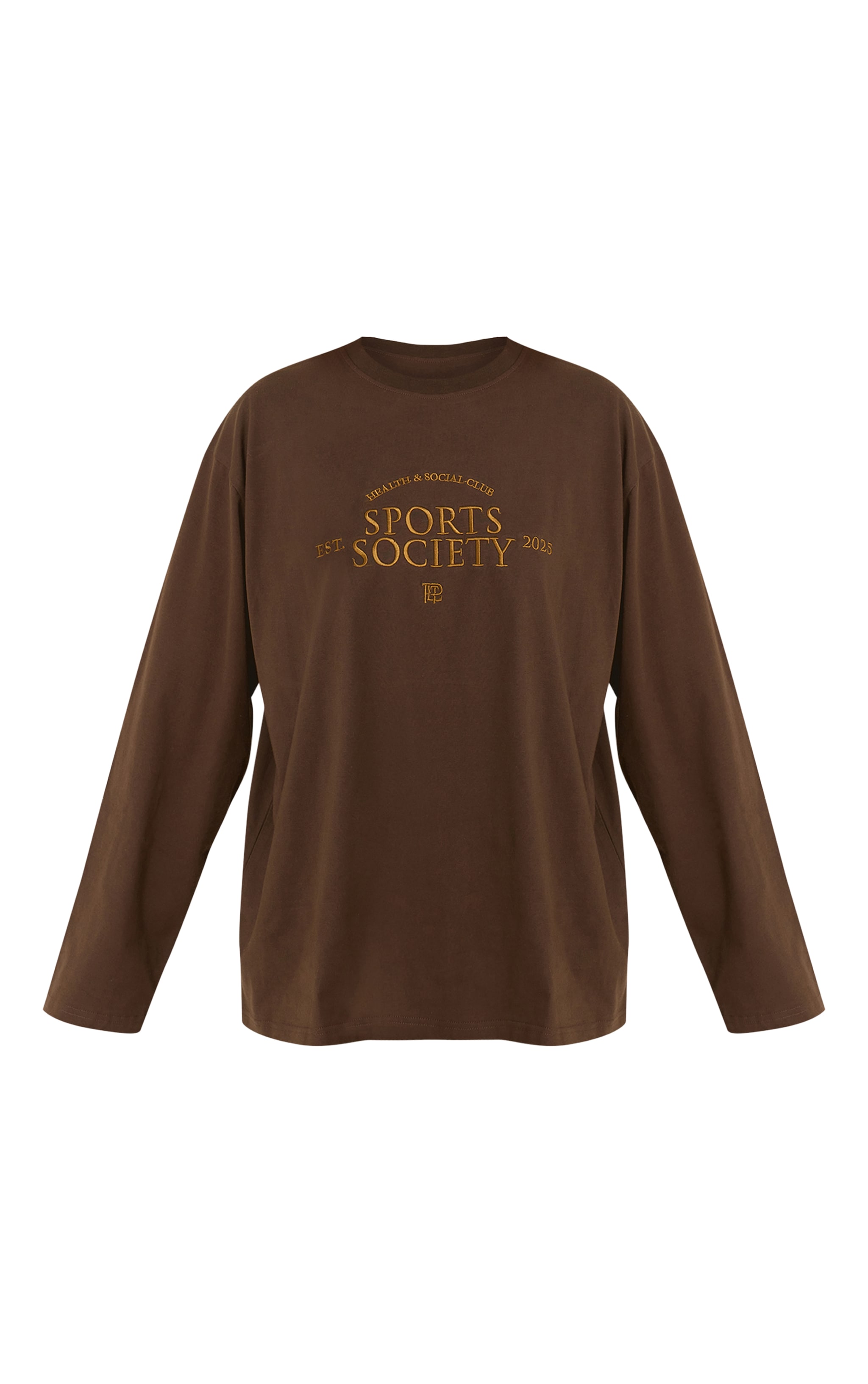 Dark Chocolate Sport Society Cotton Oversized T Shirt image 5