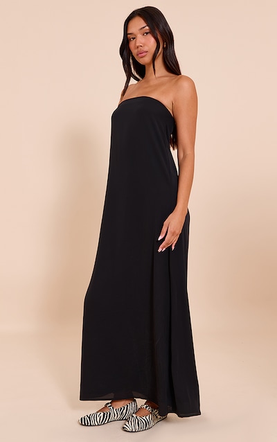 Robe bustier longue droite noire