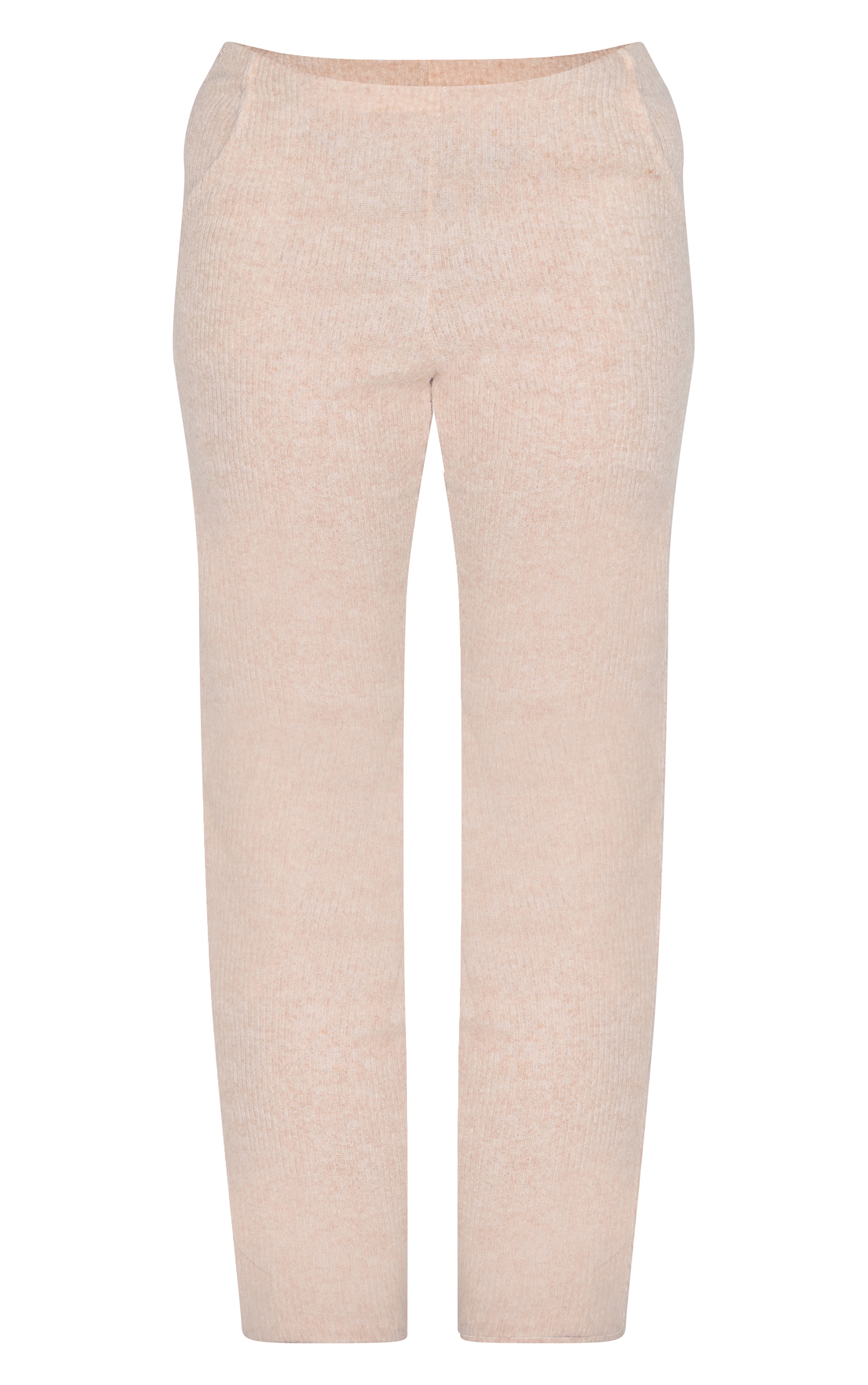 Plus Stone Brushed Rib Wide Leg Trousers image 5