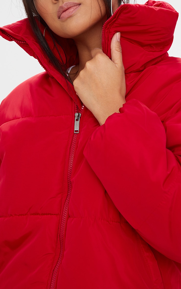 Red Cropped Puffer Jacket. Coats & Jackets PrettyLittleThing