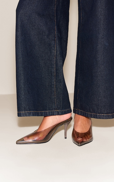 Smokey Chocolate Perspex Heeled Mule