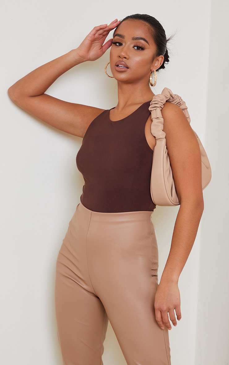 Petite - Body slinky chocolat sans manches