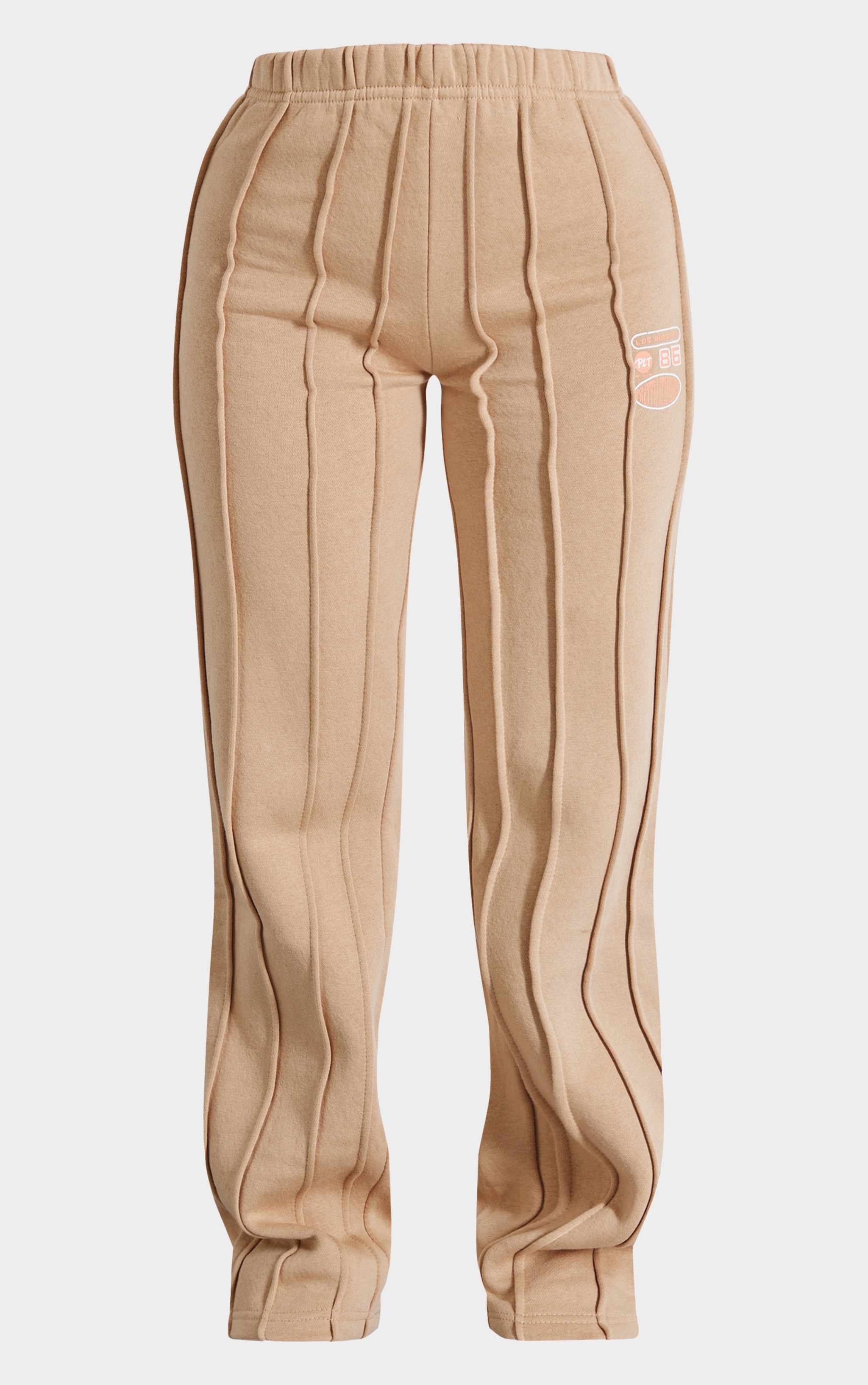 Petite Sand Slogan Detail Oversized Track Pants image 5