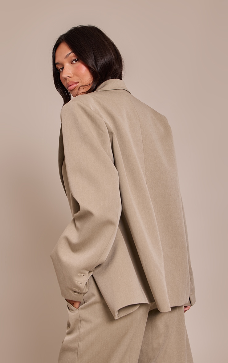 Grey Tailored Woven Oversized Dad Blazer image 2