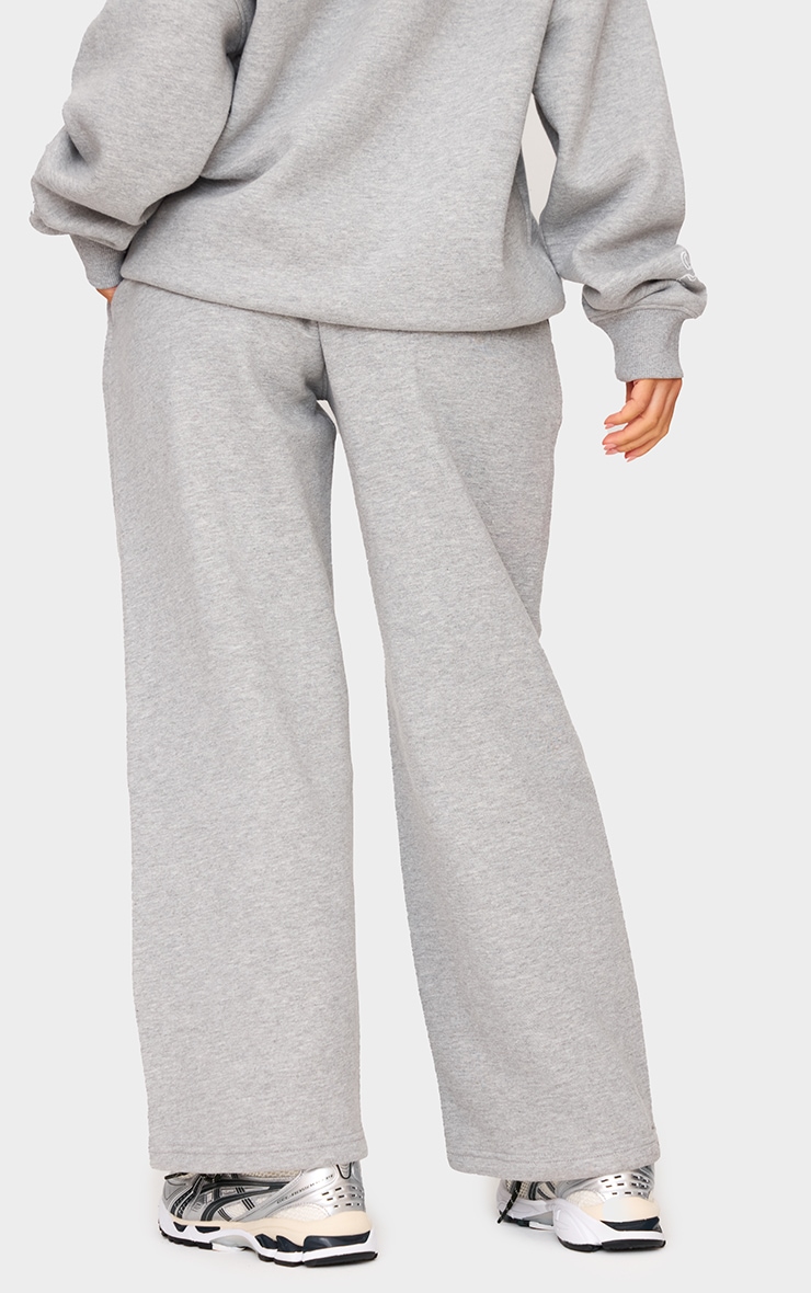 Petite Ash Grey Wide Leg Bow Print Detail Sweatpants image 3