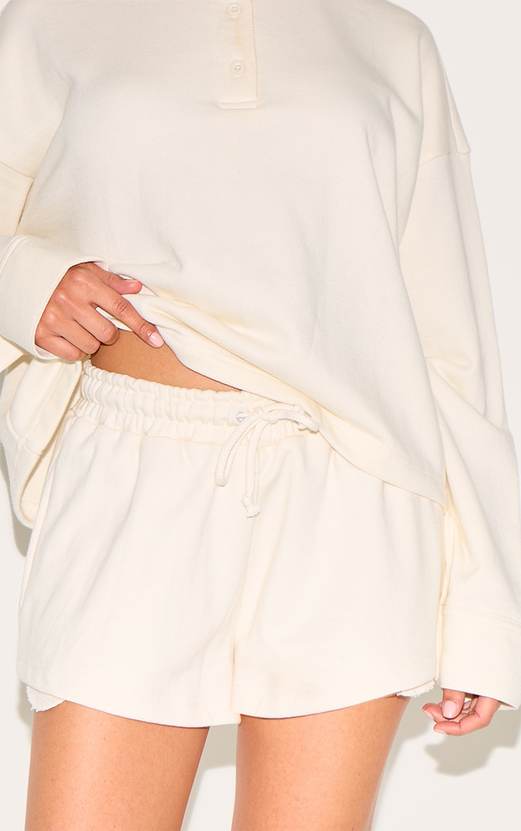 Petite Cream Loopback Mini Sweat Shorts image 5