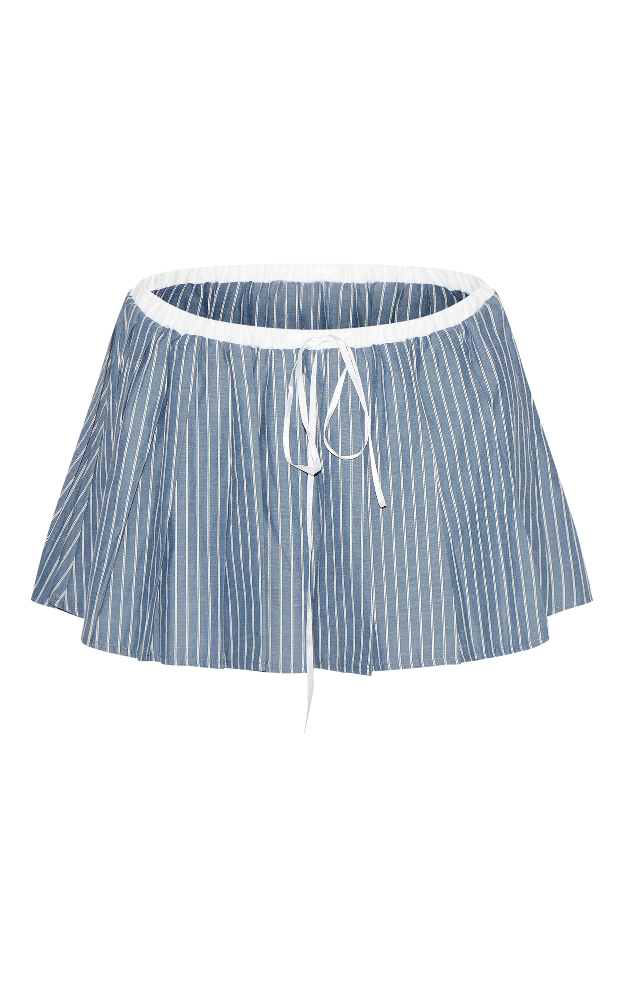 Petite Grey Waistband Detail Pinstripe Mini Skirt image 6