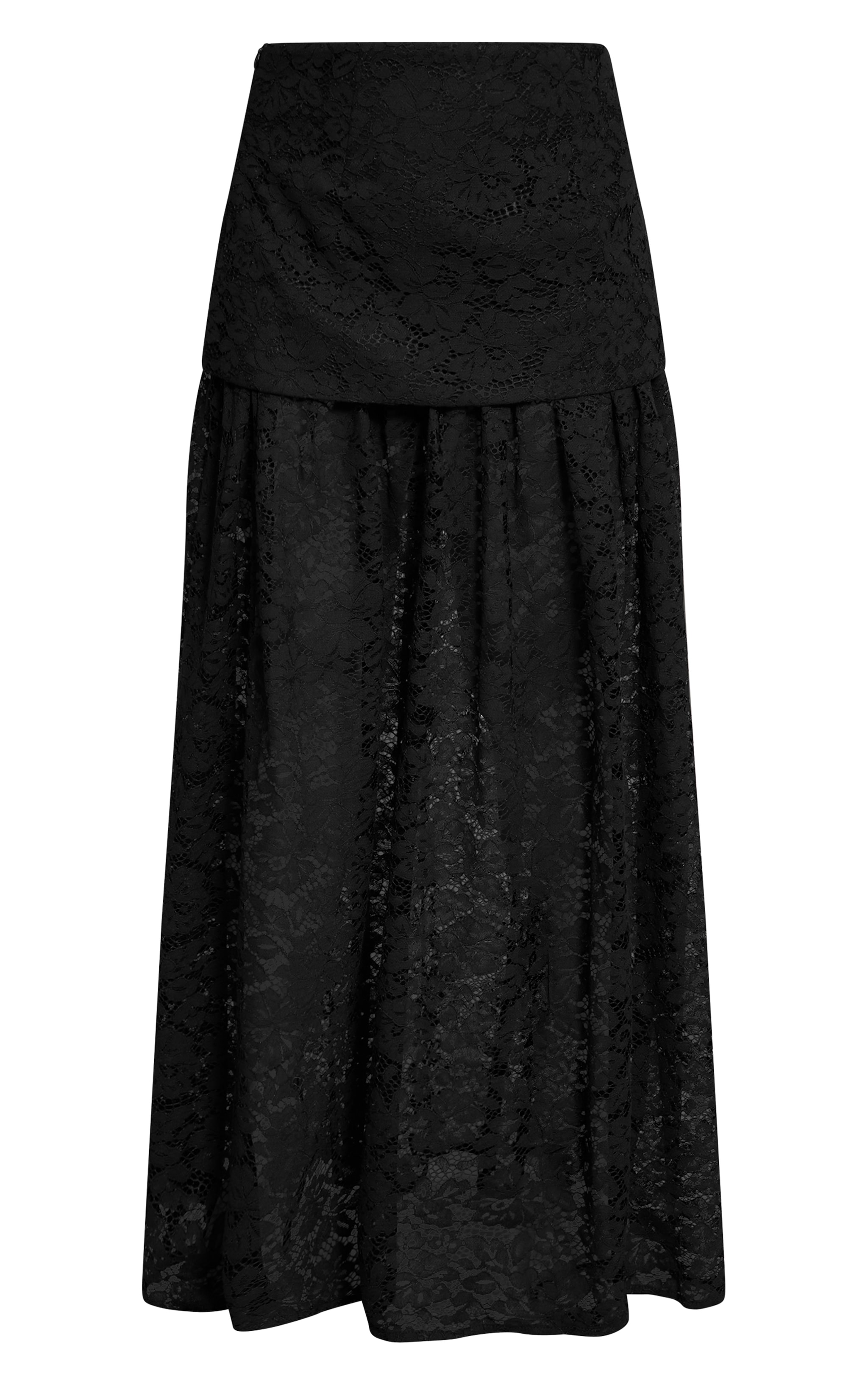 Shape Jupe longue en dentelle noire à ourlet superposé image 5