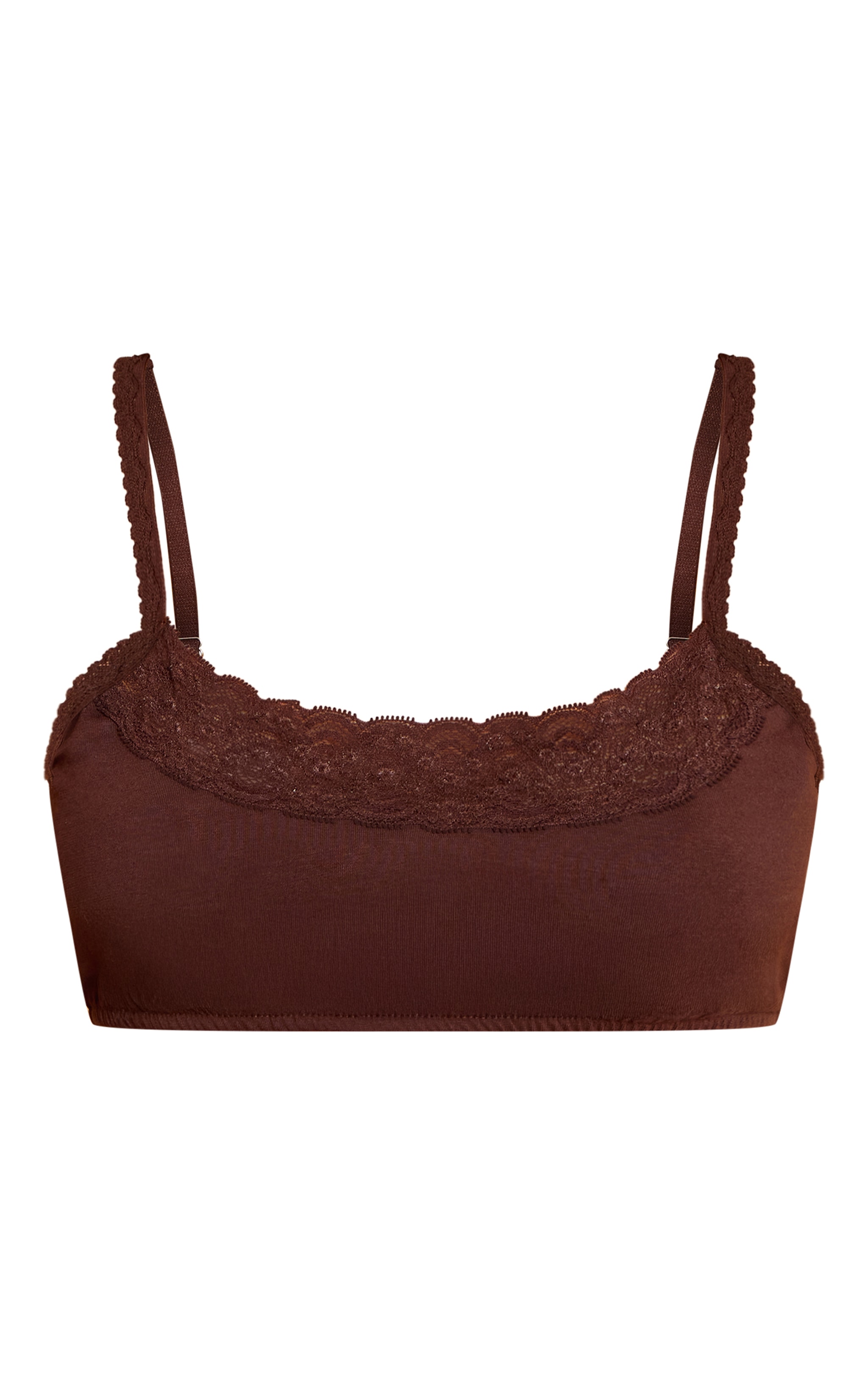 Chocolate Lace Trim Scoop Bralette image 5