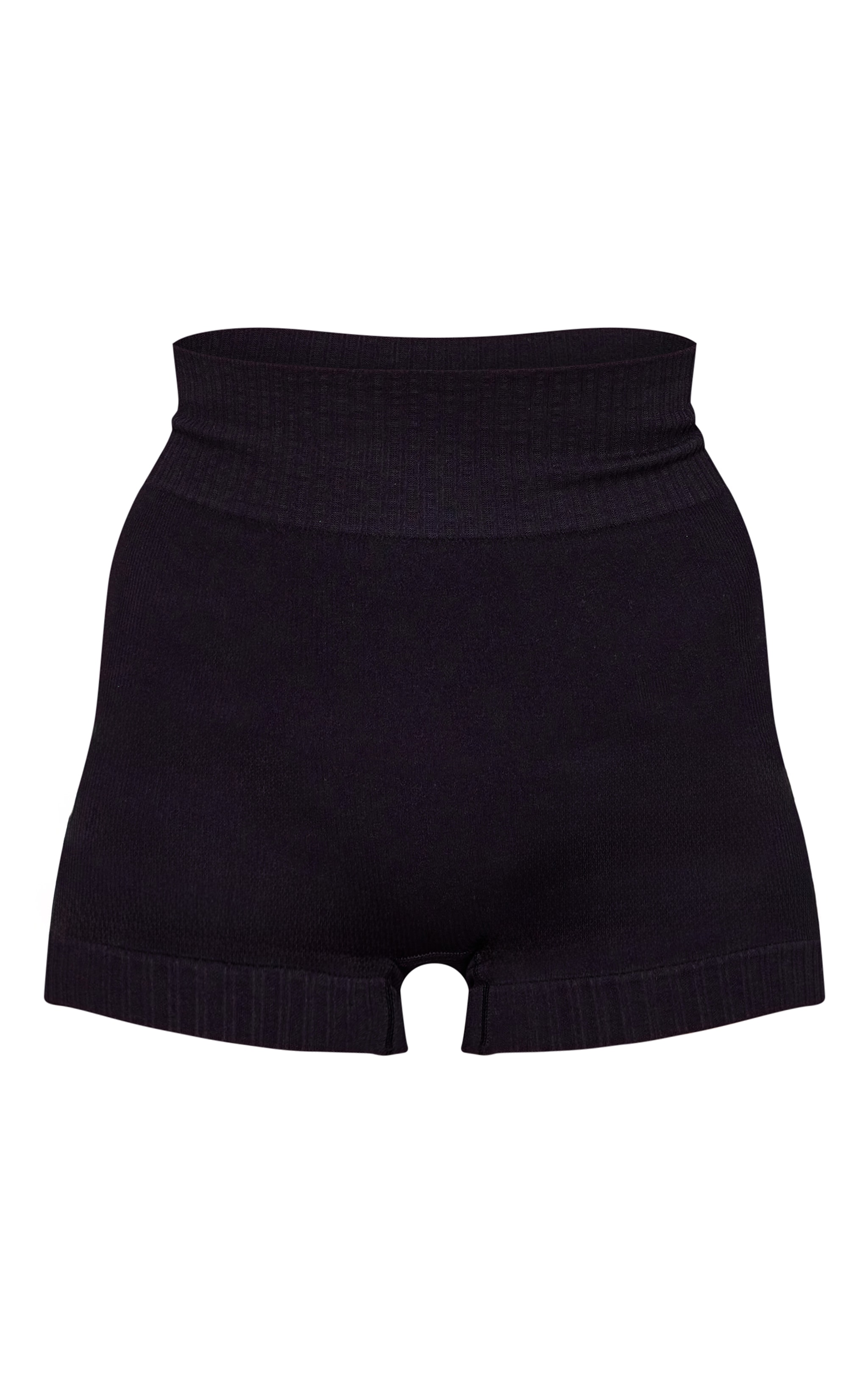 Tall Black Contour Rib Biker Shorts image 6