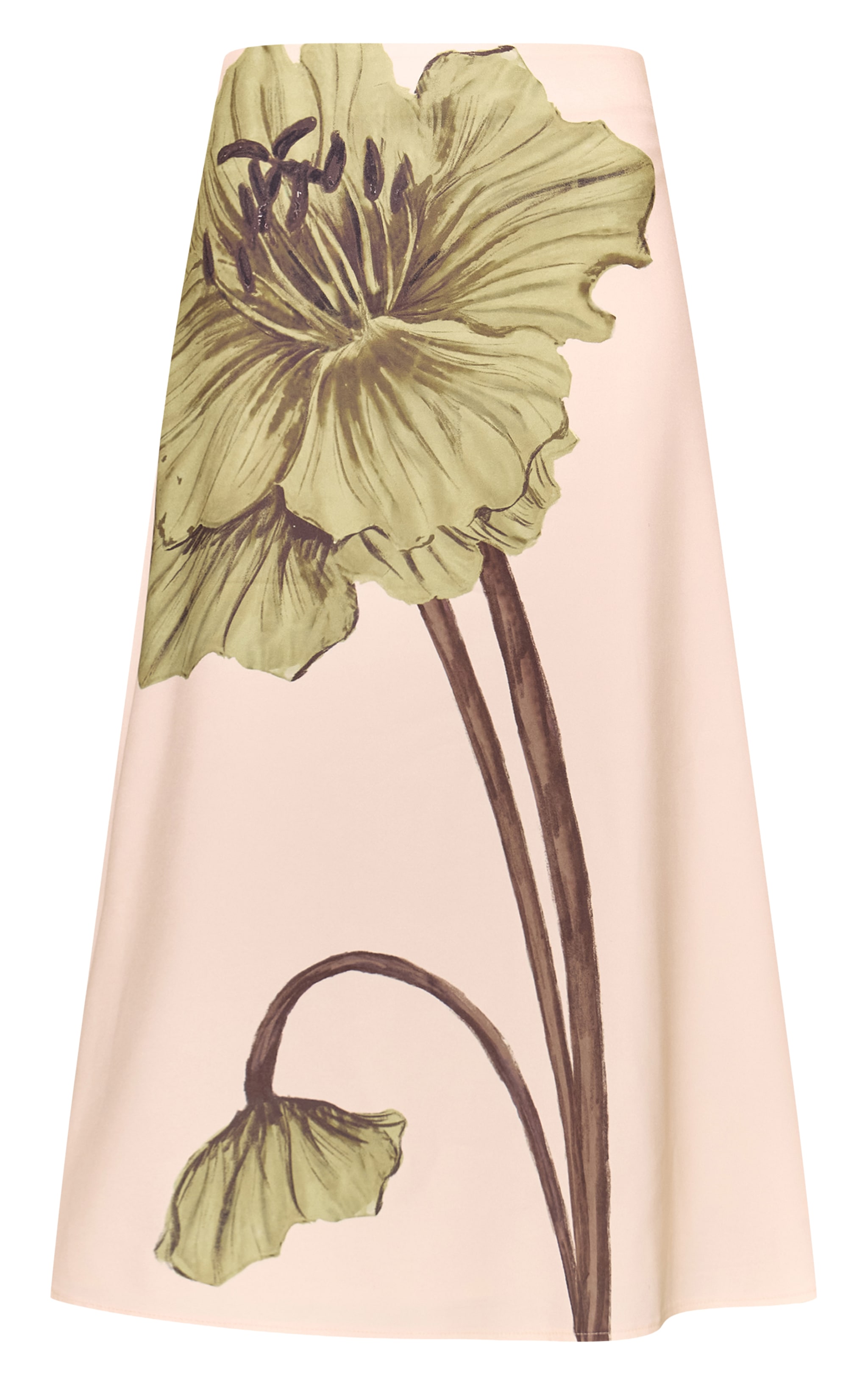 Ecru Floral Printed Midaxi Skirt image 5