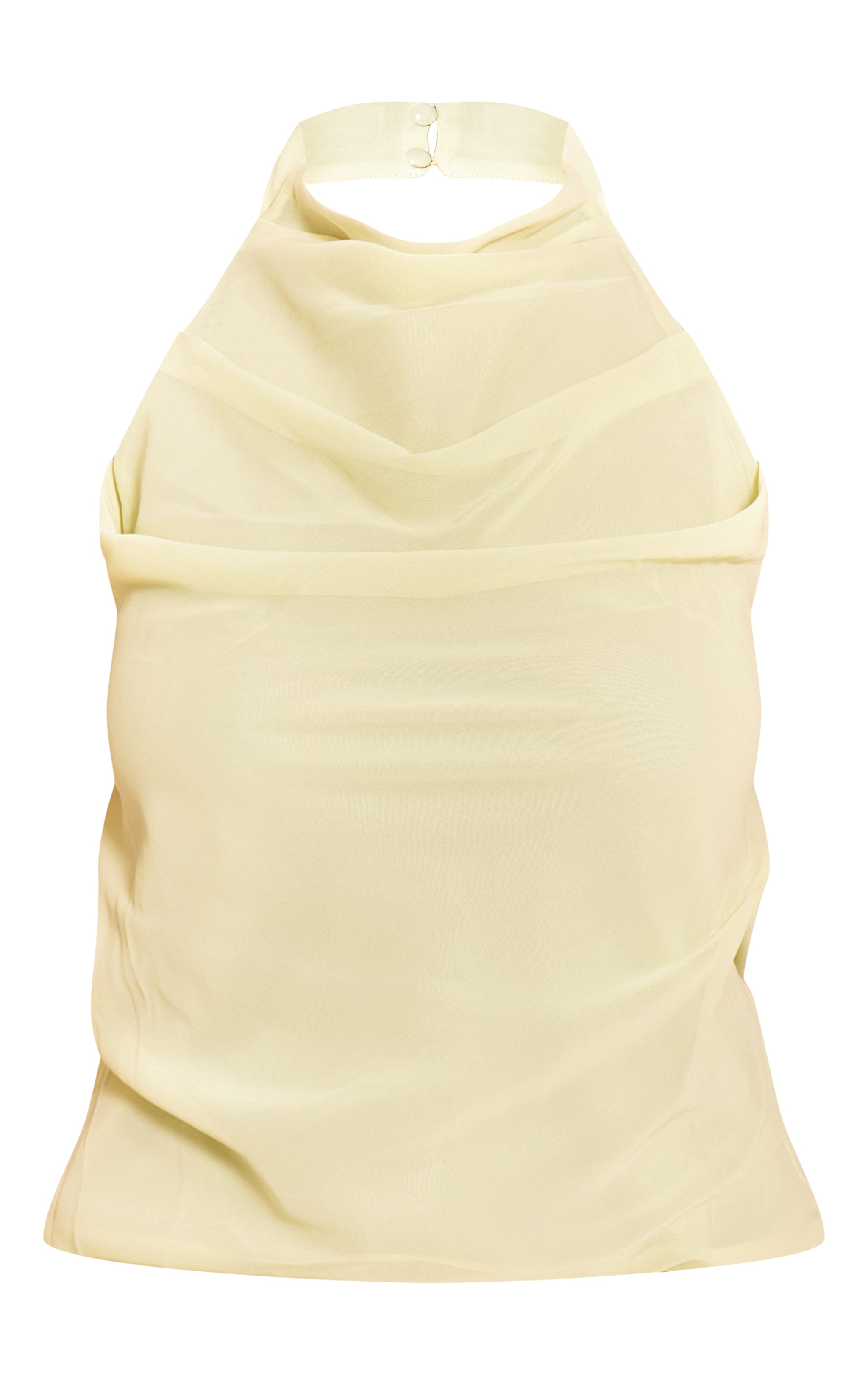 Shape Pale Lime Chiffon High Cowl Neck Top image 5