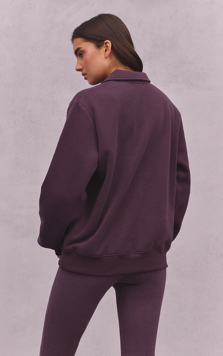Plum Athletics Club Cotton Fleece Polo Sweatshirt image 2