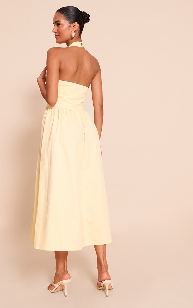 Lemon Woven Halterneck Sleeveless Midaxi Dress image 2