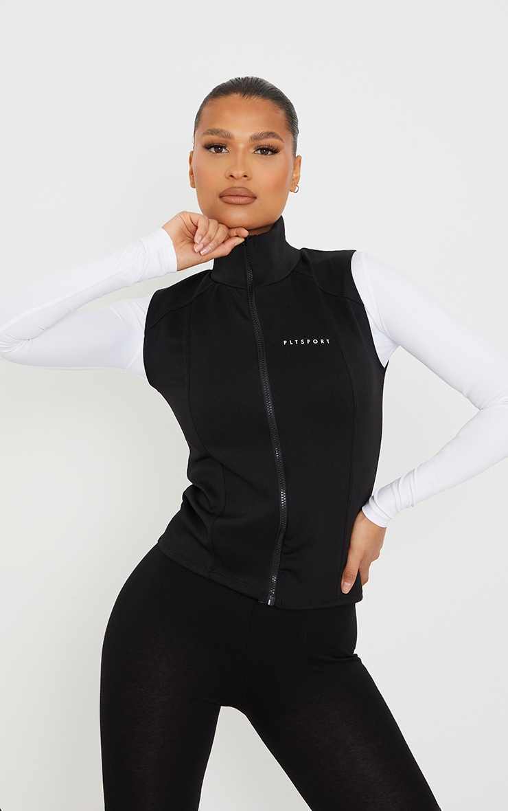 Plt Black Lightweight Scuba Sports Gilet | PrettyLittleThing