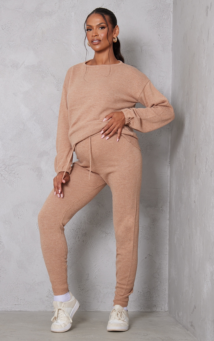 Maternity Camel Knitted Legging image 1