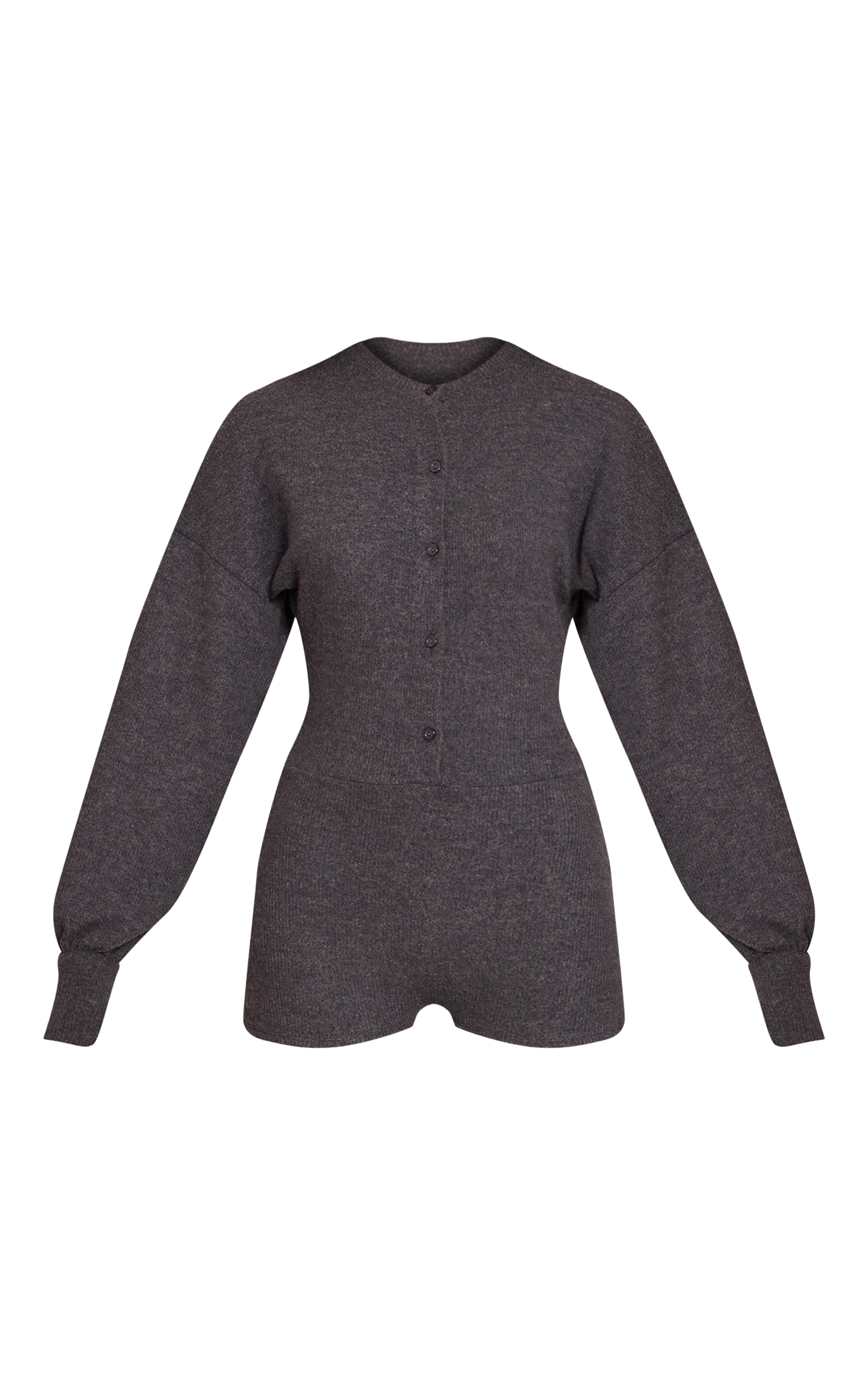 Combishort moulant côtelé gris à boutons image 5