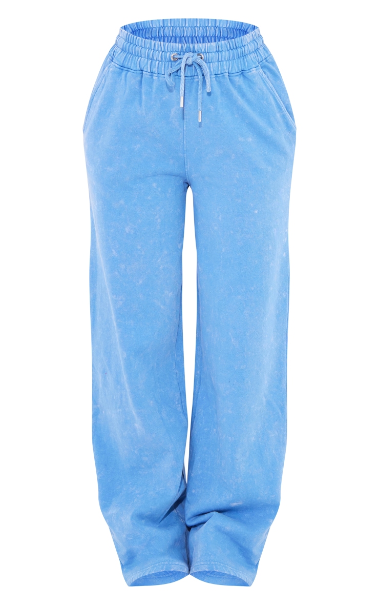 Blue Washed Wide Leg Track Pants image 5