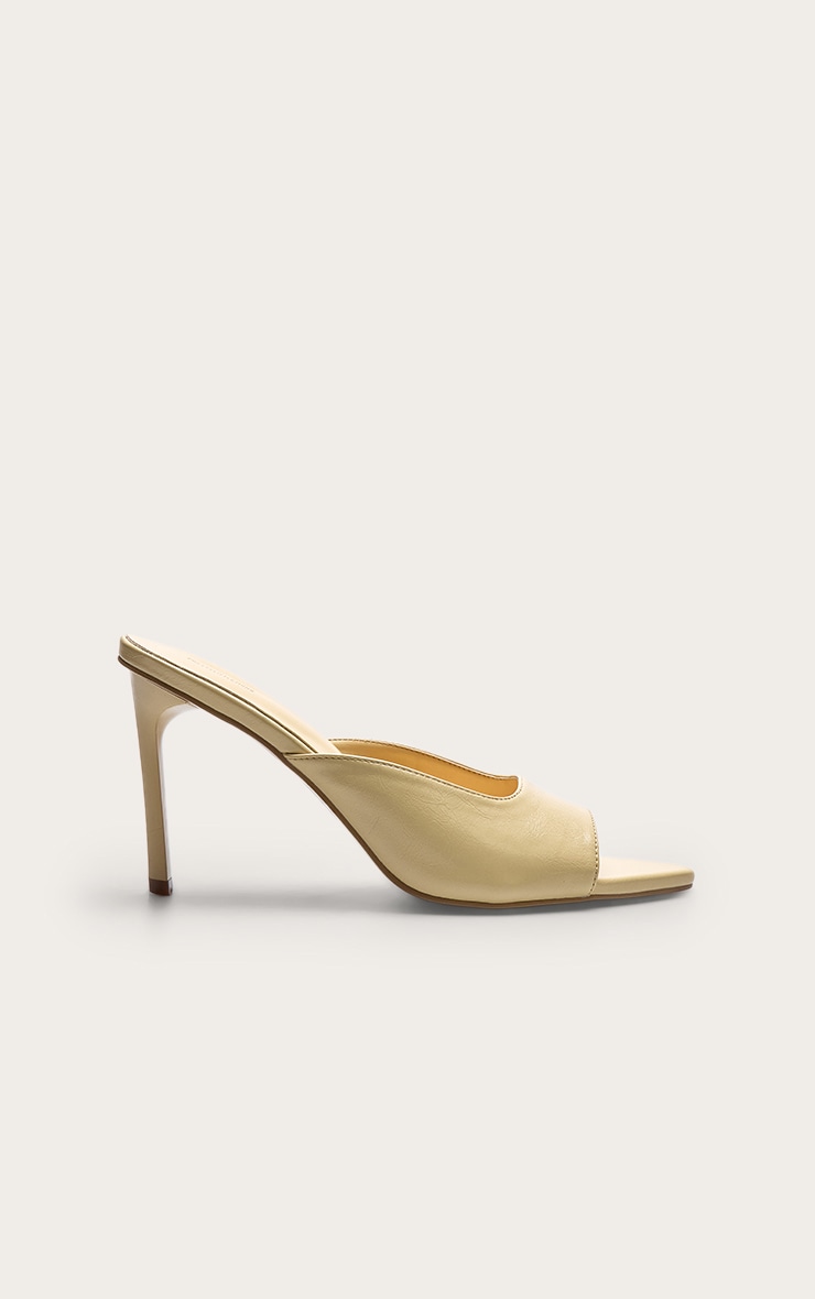 Butter Yellow PU Pointed Open Toe Mule image 2