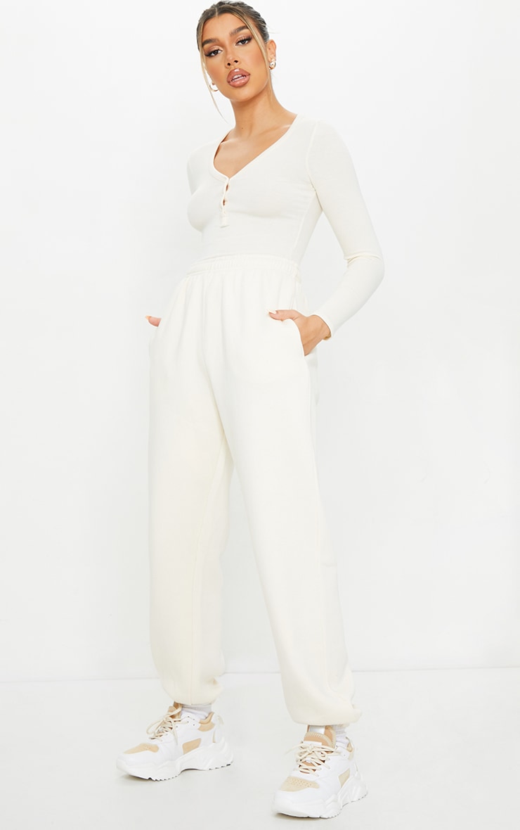 Ivory Casual Cuffed Joggers
