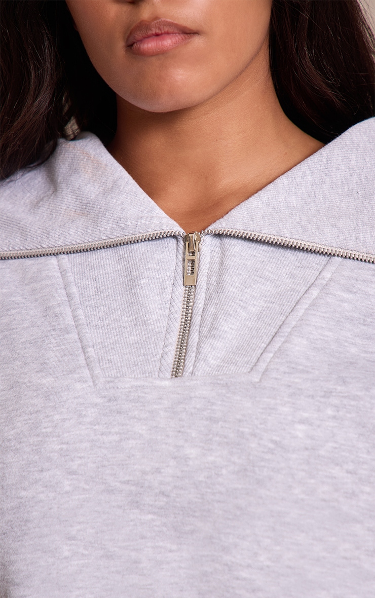Shape Grey Oversized Collar Cinched Waist Sweatshirt image 4