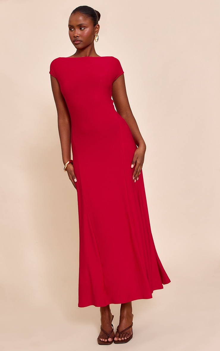 Red Asymmetric Panelled Floaty Maxi Dress | Dresses