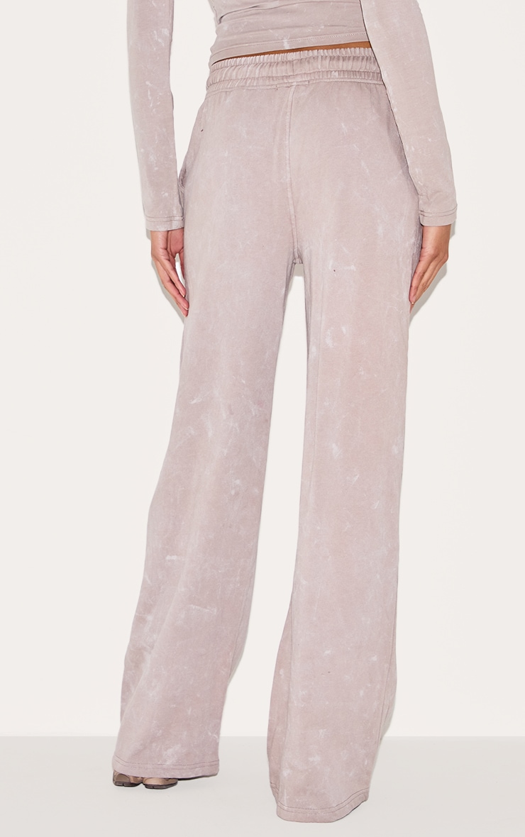 Light Grey Prettylittlething Washed Low Rise Oversized Wide Leg Sweatpants image 3