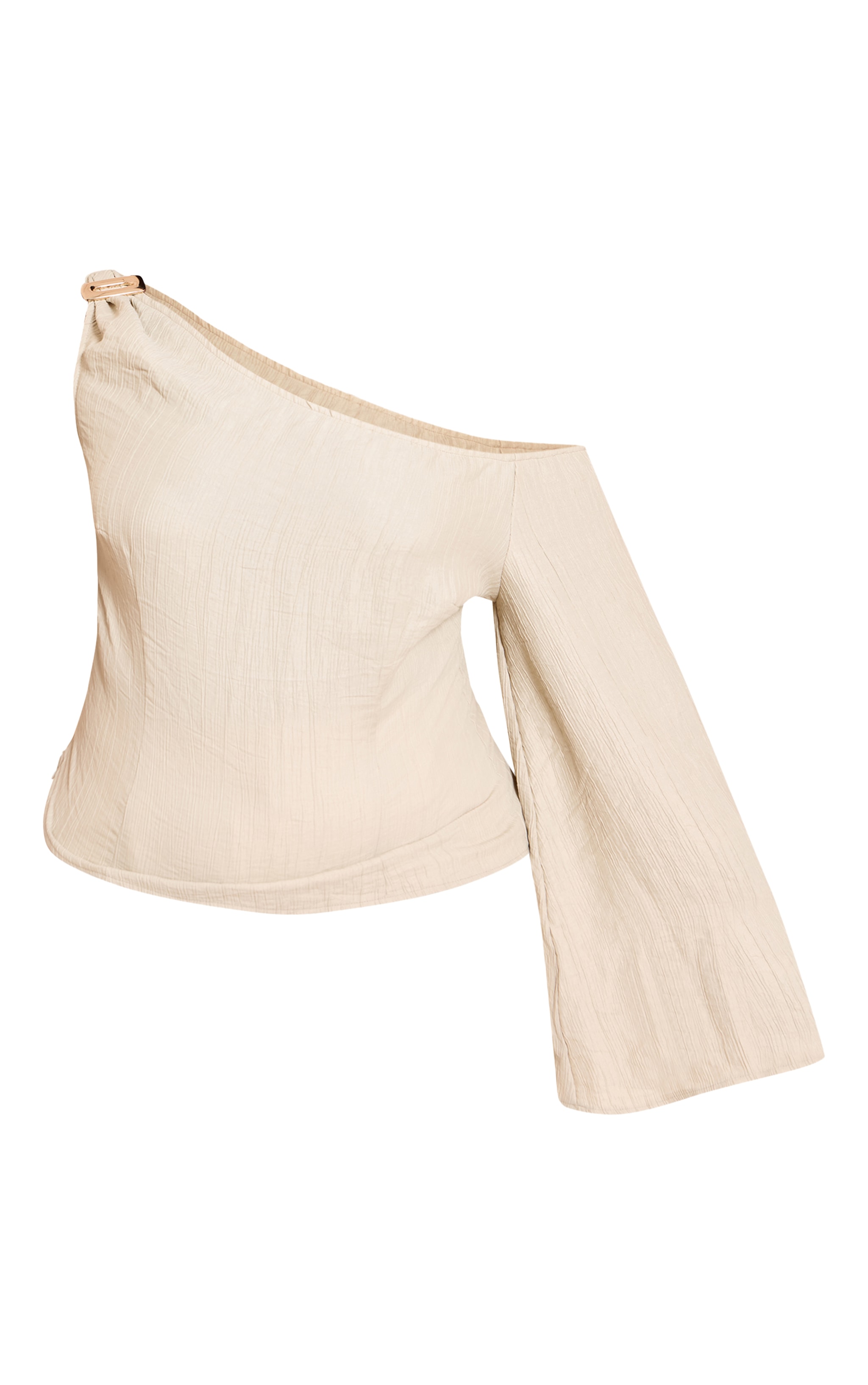 Plus Sage Green Textured Woven Asymmetric Trim Detail Top image 5