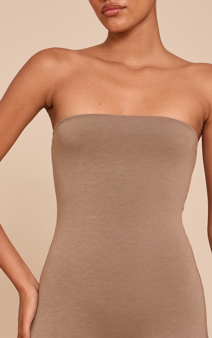 Mushroom Double Layer Contour Jersey Bandeau Wide Leg Jumpsuit image 4