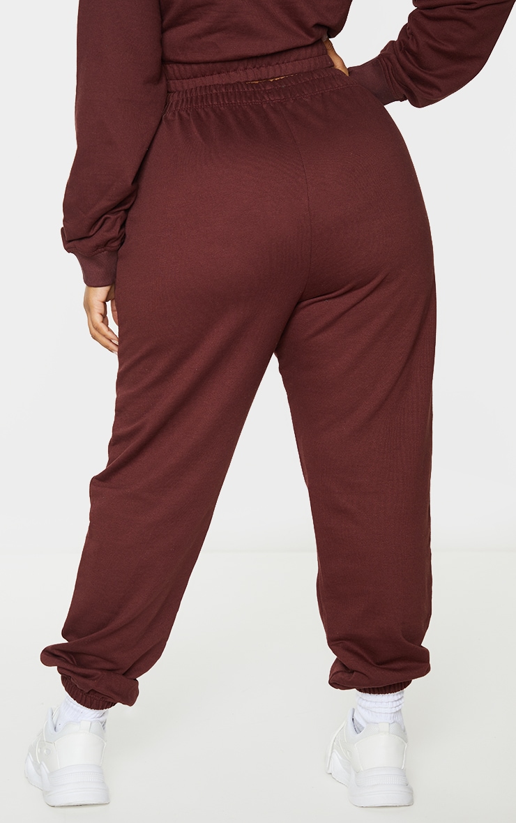 Plus Chocolate Brown California Print Track Pants image 3