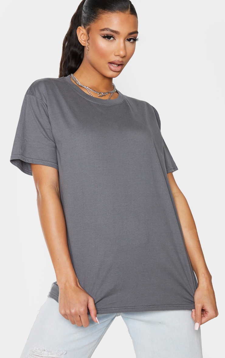 Tee-shirt gris anthracite à slogan Steal His T-shirt