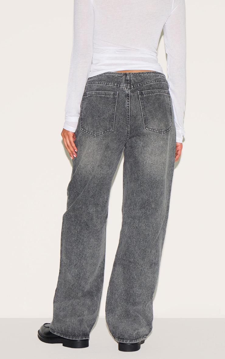 Petite Jean large gris à taille mi-haute invisible image 3